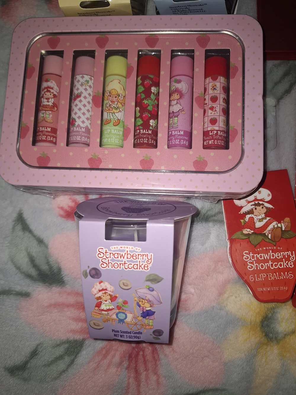 Strawberry Shortcake Lip & Face Care Set And 3 Candles